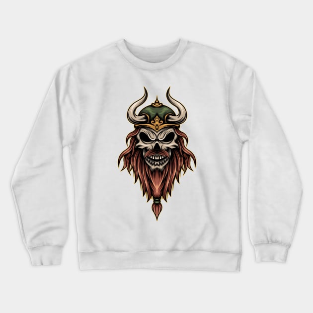 Skull viking Crewneck Sweatshirt by JagatKreasi